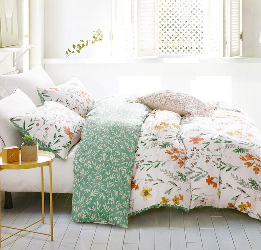 SLEEPBELLA Duvet Cover Set 600 Thread Count Cotton Bedding Set (Full, White&a...