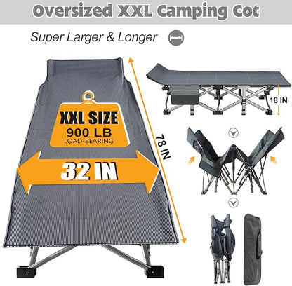 ABORON 2PK XXL Camping Cot for Adults 900LBS - Image 4