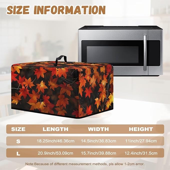 Microwave Oven Cover, Thanksgiving Maple Leaf Dustproof Machine Protector - Image 6
