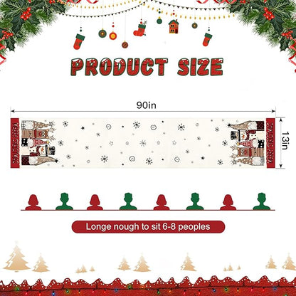 OTOSTAR Gnomes Snowman Elk Merry Christmas Table Runner, Xmas Seasonal Winter - Image 5