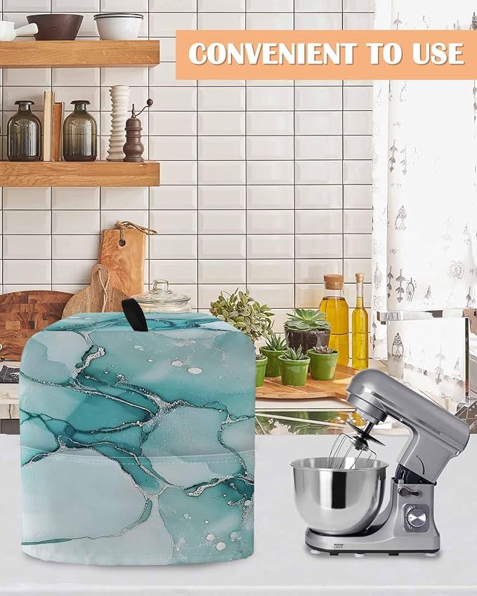 Turquoise Marble Stand Mixer Dust Cover - Image 4