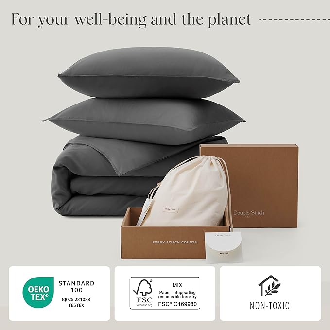Double Stitch Cotton Tencel Duvet Cover - Image 6