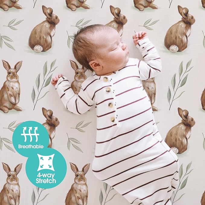 Pack n Play Sheets, BROLEX 2 Pack Mini Crib Sheets, Stretchy Portable Fitted - Image 4