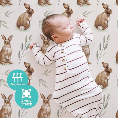 Pack n Play Sheets, BROLEX 2 Pack Mini Crib Sheets, Stretchy Portable Fitted - Image 4