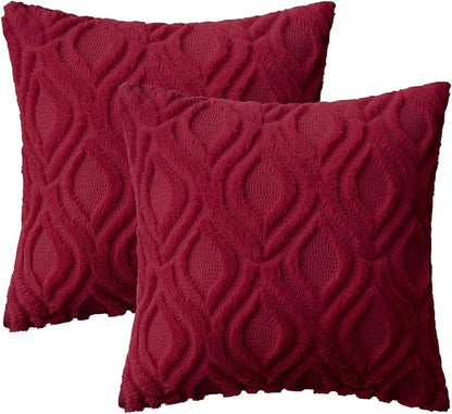 MIULEE Christmas Wine Red Throw Pillow Covers 20x20 Inch, Soft Winter Plush - Image 6