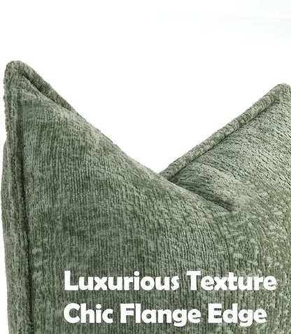 Pack of 2 Sage Green Christmas Decorative Throw Pillow Covers 20x20 Cozy Soft - Image 2