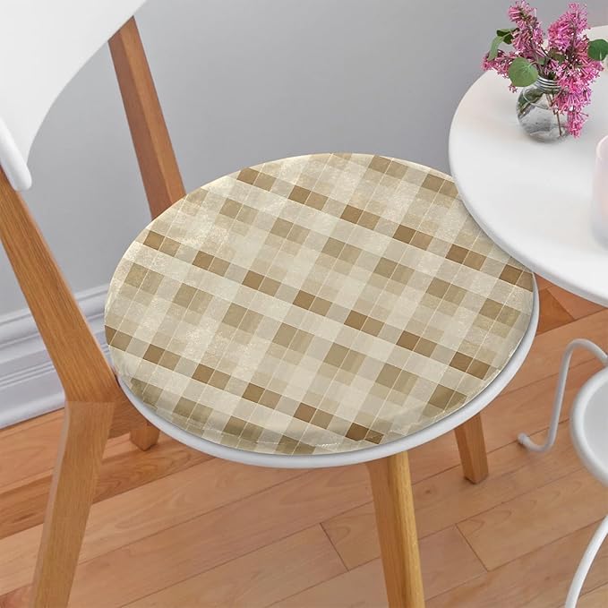 Farmhouse Check Foam Padded Seat Cushion by Shoblo