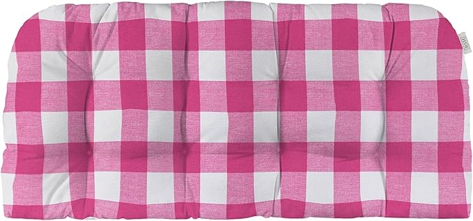 RSH DECOR: Tufted Wicker Loveseat Cushion | 41” x 19" | All-Weather Spun Fabric by RSHDECOR