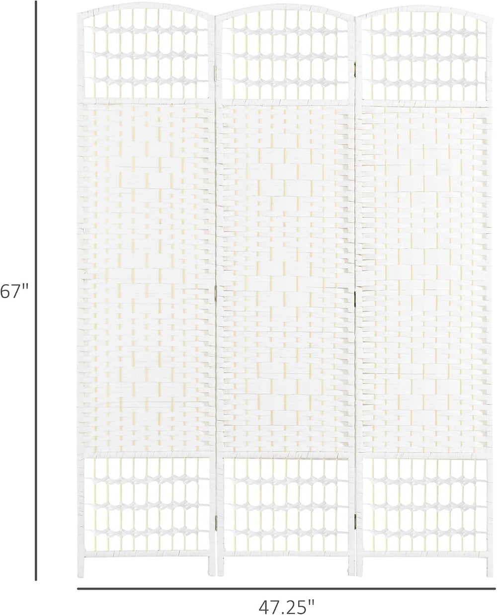 HOMCOM 3 Panel Room Divider, Folding Privacy Screen, 5.6', White