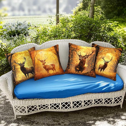 Throw Pillow Covers for Couch or Bed | 18x18 Set of 4 Pillow Cases for Fall or - Image 4