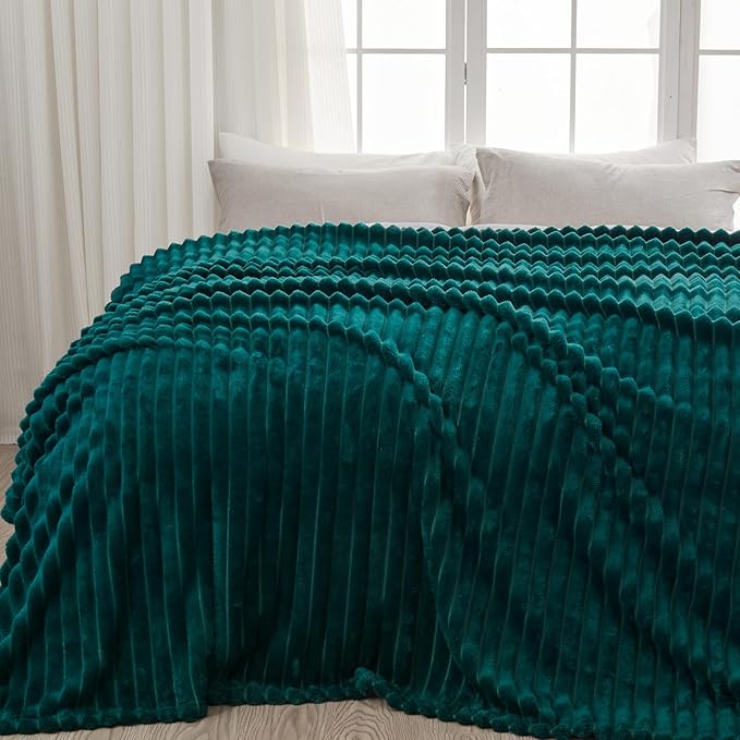 NEWCOSPLAY Super Soft King Blanket Dark Teal Premium Silky Flannel Fleece 3D by NEWCOSPLAY