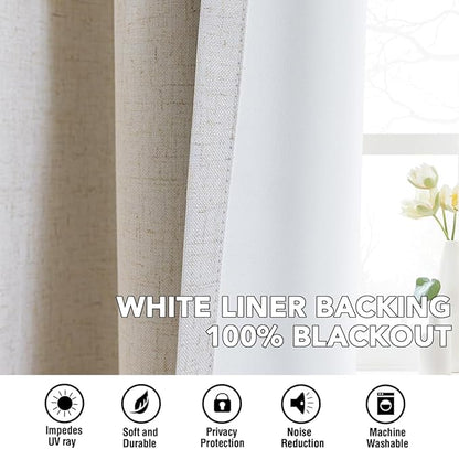 H.VERSAILTEX Linen Curtains 100% Blackout Curtains - Image 6