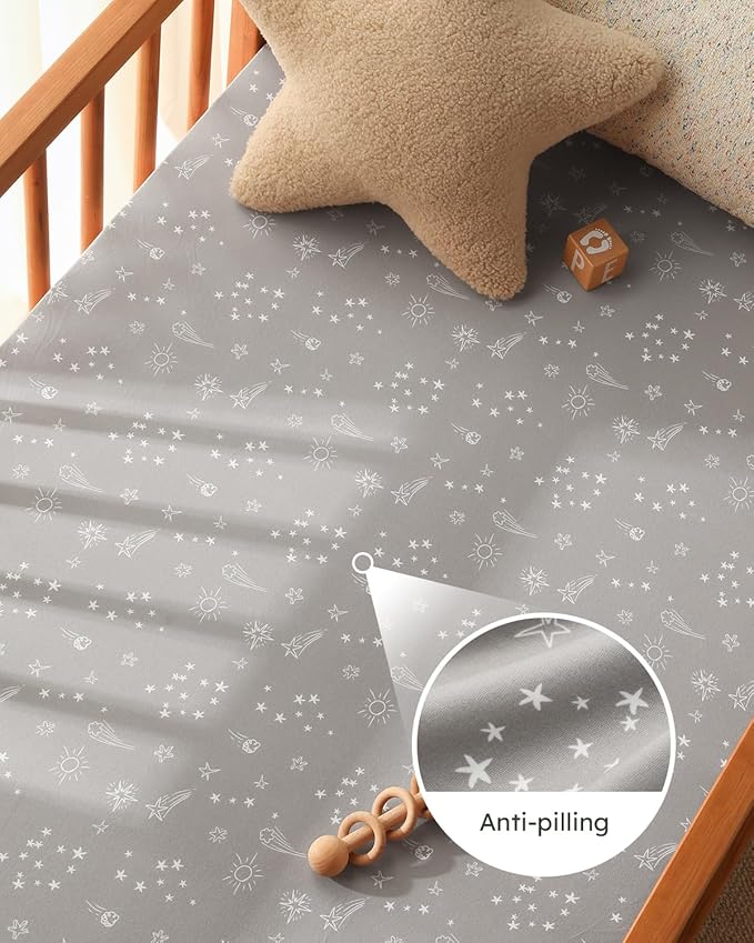 Pack and Play Sheets Fitted 3 Pack, Mini Crib Sheets - Image 4