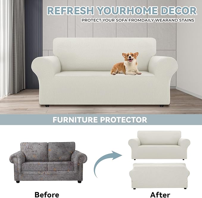 LURKA Stretch Loveseat Sofa Slipcovers 1 Piece Couch Covers - Image 3