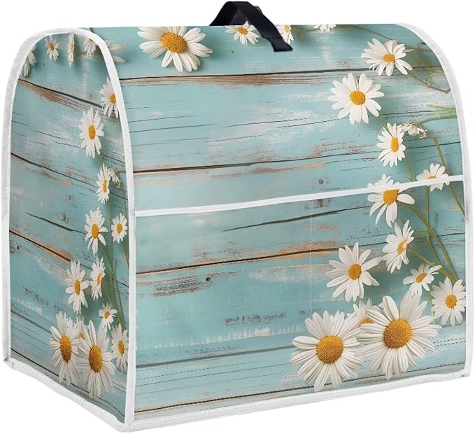 Daisy Stand Mixer Cover Teal Wood Kitchen Appliance Cover by HUISEFOR