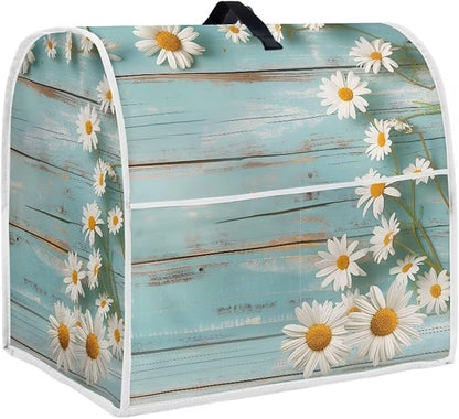 Daisy Stand Mixer Cover Teal Wood Kitchen Appliance Cover by HUISEFOR