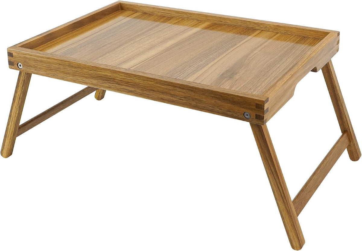 vaefae acacia bed tray table with folding legs, main product view