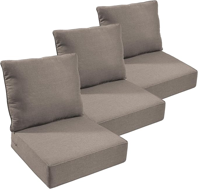 Outdoor Chair Cushions Set of 3, Waterproof 24x24 Patio Chair Cushion, Couch by moosprr
