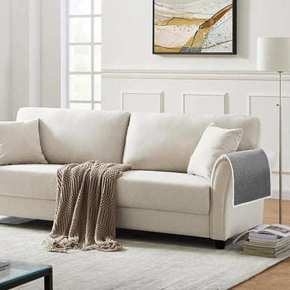 Ntomtuex Linen Couch Arm Covers Lace Edge Non-Slip Sofa Armrest Slipcover Covers - Image 2
