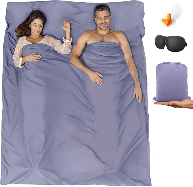 Sleeping Bag Liner, Travel Sheet & Adult Sleep Sack, Camping Sheets Travel by BREENHILL