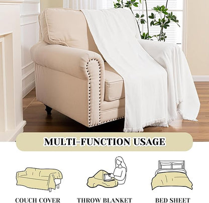 MEETSKY Oversized Chair Covers White Couch Cover Washable Armchair Slipcover - Image 8