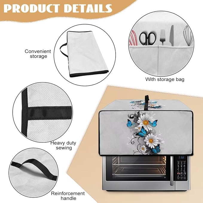 Toaster Oven Cover Dust-Proof Countertop Convection Oven Cover Protective Smart - Image 5