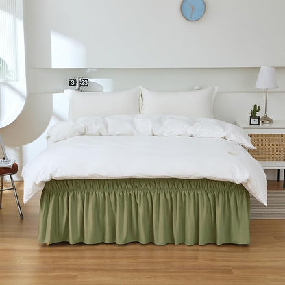 MEILA Queen Bed Skirt, Wrap Around Ruffle Bed Skit - Image 7