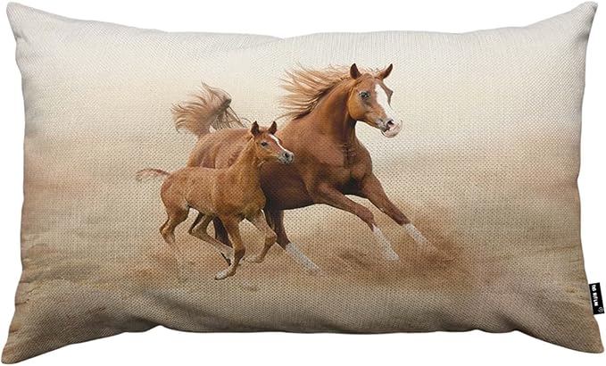 TKS MITLAN Two Horses Decorative Pillow Covers Purebred White Arabian Horse in by TKS+MITLAN