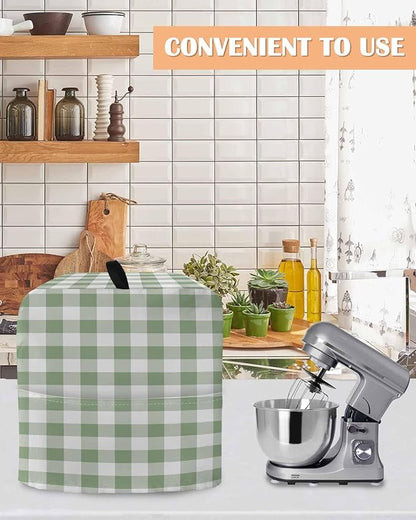 Green Plaid Stand Mixer Dust Cover - Image 4