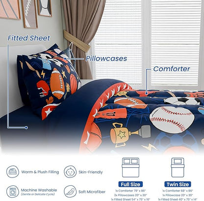 SANDJEST Sports Bedding Sets for Boys, Ultra Soft Microfiber Comforter Bed Set - Image 6