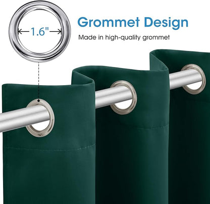 HOMEIDEAS Dark Green Blackout Curtains - Image 5