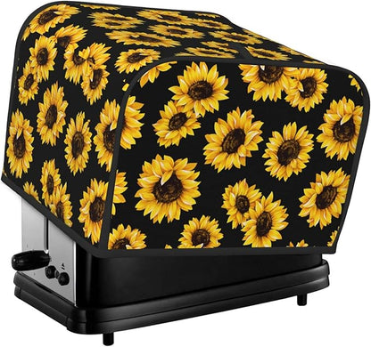 Sunflower Stylish Black 4 Slice Toaster Cover, Waterproof Toaster Dust Cover by Unknown