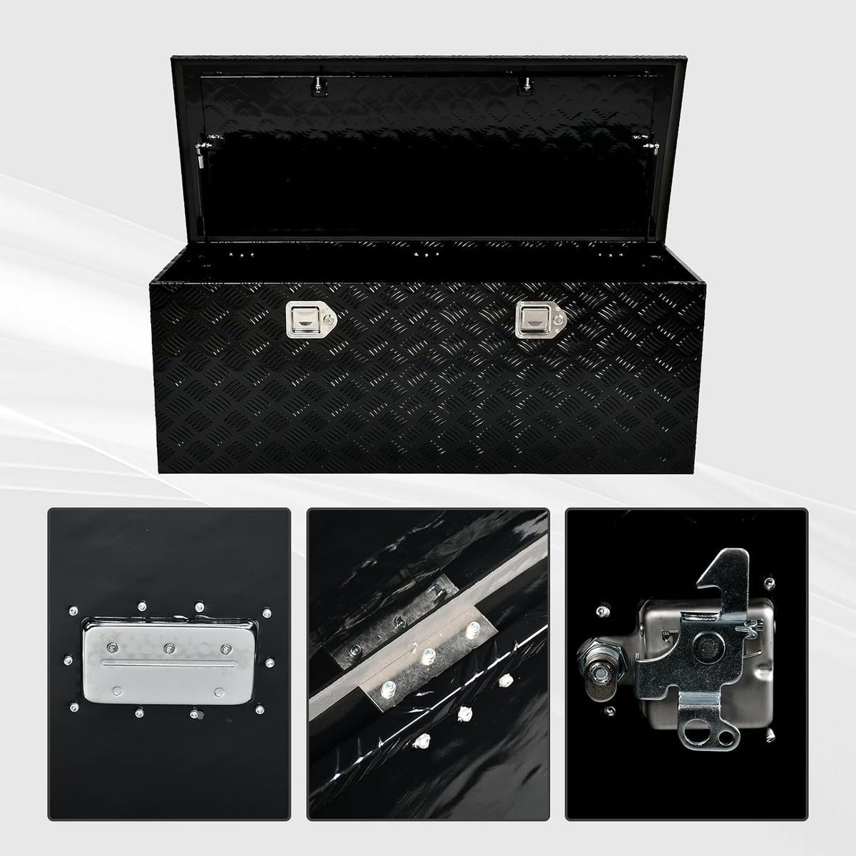 48 inch heavy duty aluminum truck tool box, side view