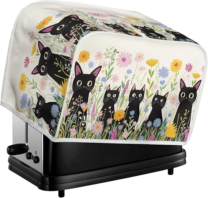 Black Cat Printed Toaster Cover - Image 4