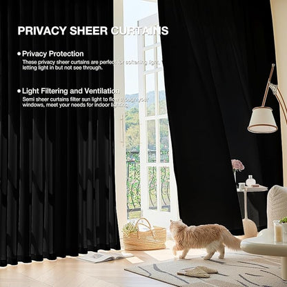 Anmao Non-See-Through Black Privacy Curtains - Image 5