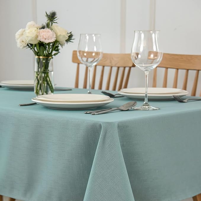 maxmill Slubby Texture Tablecloth Water Resistance Antiwrinkle Spillproof Soft - Image 2