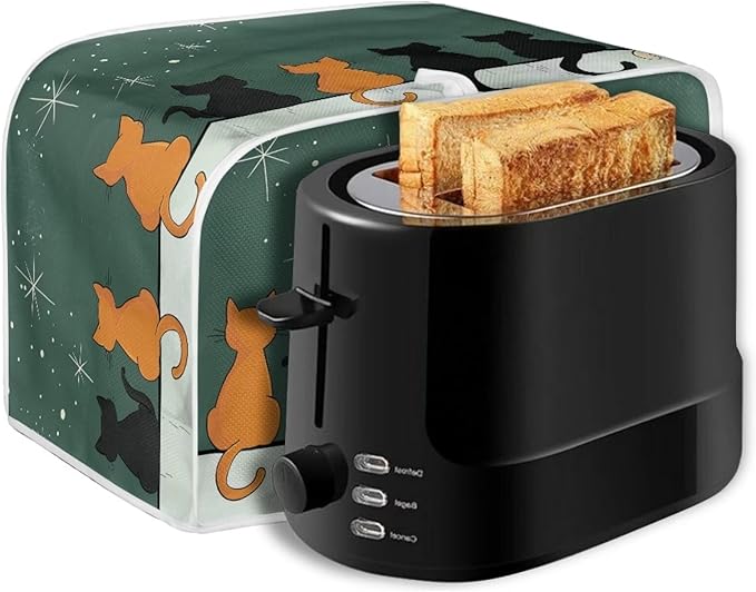 Cat Printed Bread Maker Cover, 2 Slice Kitchen Small Appliance, Toaster Cover - Image 5