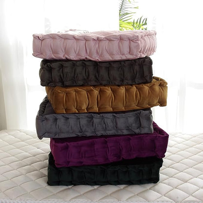 vctops Square Solid Color Velvet Seat Cushion - Image 6