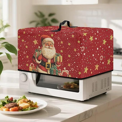 Microwave Oven Cover, Christmas Santa Claus Anti-Scratch Deep Fryer Cover - Image 3
