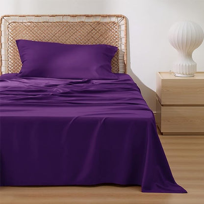 Bedsure Cooling Sheets Twin, Rayon Derived from Bamboo, Breathable & Soft Twin - Image 2