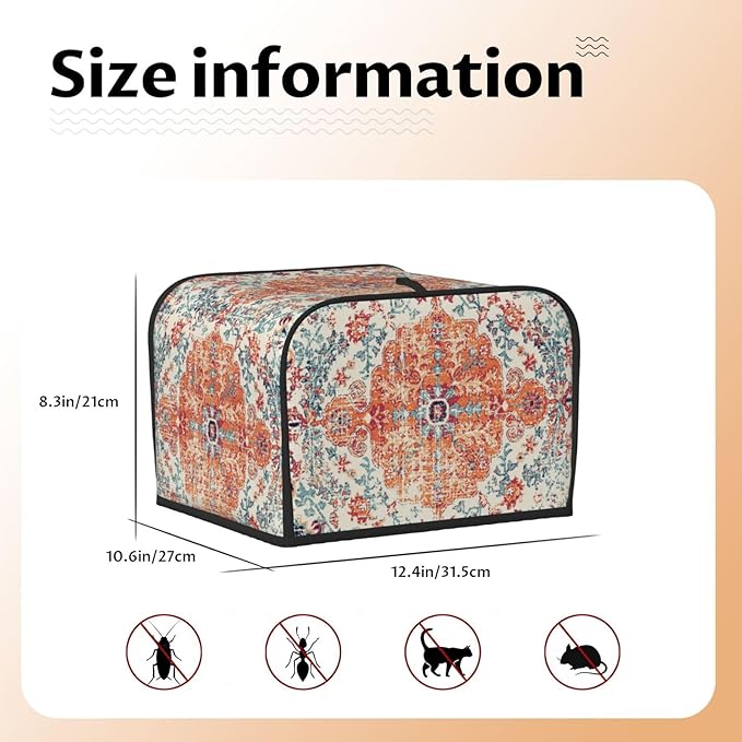 Ethnic Boho 4 Slice Toaster Cover, Waterproof Toaster Dust Cover Bread Maker - Image 6