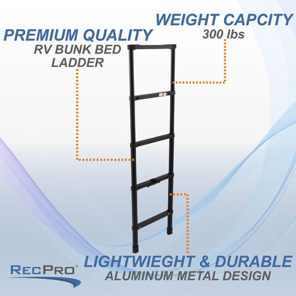 recpro rv telescoping bunk bed ladder | includes showing dimensions