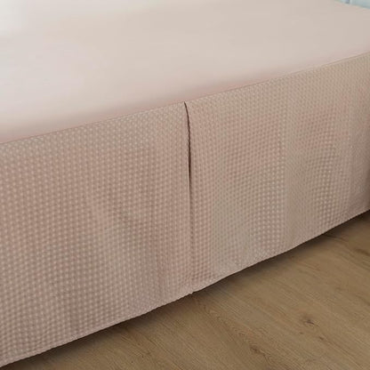 Queen Bed Skirt, Pleated Waffle Weave Bed Skirt - Image 4