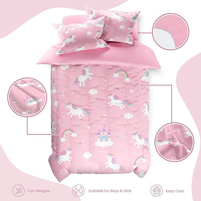SANDJEST Unicorn Comforter Set Twin Size 68x86in - Image 2