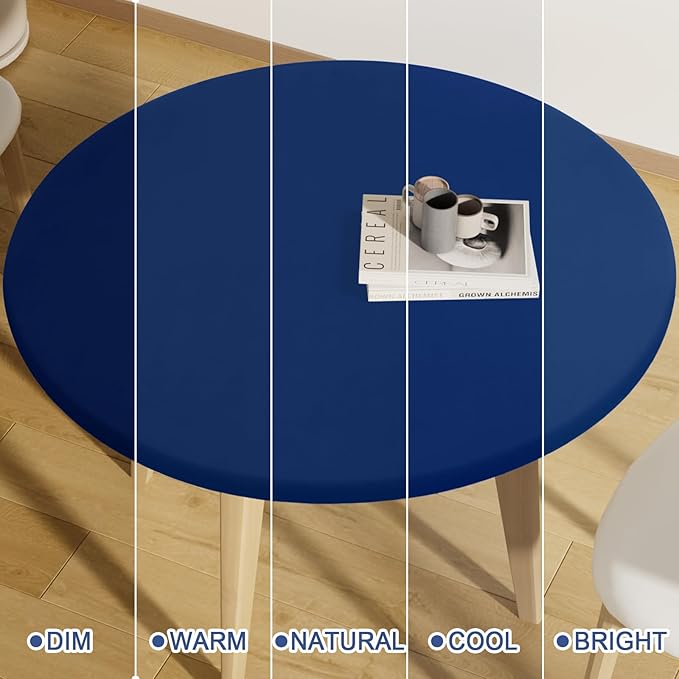 Round Spandex Tablecloth, Elastic Fitted Waterproof Tablecloths - Image 7