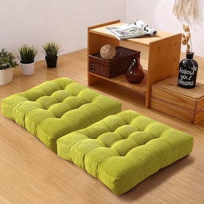 Meditation Floor Pillow Set of 2 Square Large Seat Pillows by Gfobip