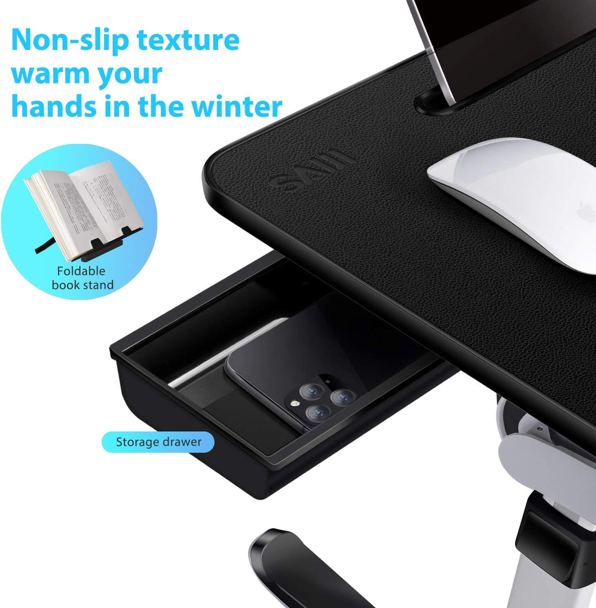 laptop lap desk for bed, saiji x-large adjustable, package contents