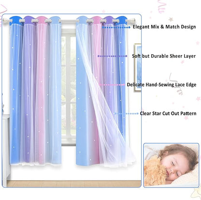 Kinryb Christmas Blackout Star Kids Curtains - Image 6