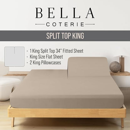Bella Coterie Luxury Bamboo Viscose 34” Split Top King Size Sheet Set | 1 - Image 2