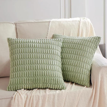 Fancy Homi 4 Packs Sage Green Decorative Throw Pillow Covers 22x22 Inch - Image 7